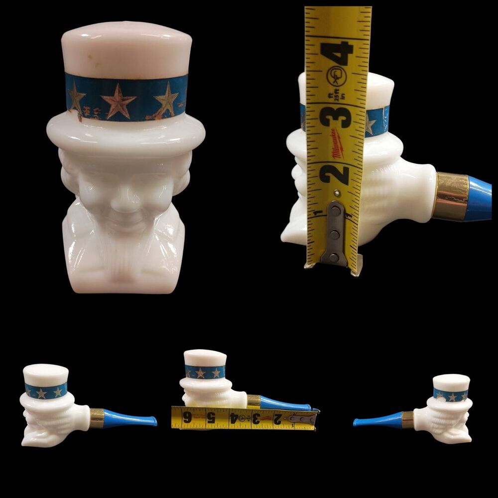 Vintage 1970s AVON "UNCLE SAM" Pipe Bottle, Deep Woods After Shave  Milk Glass